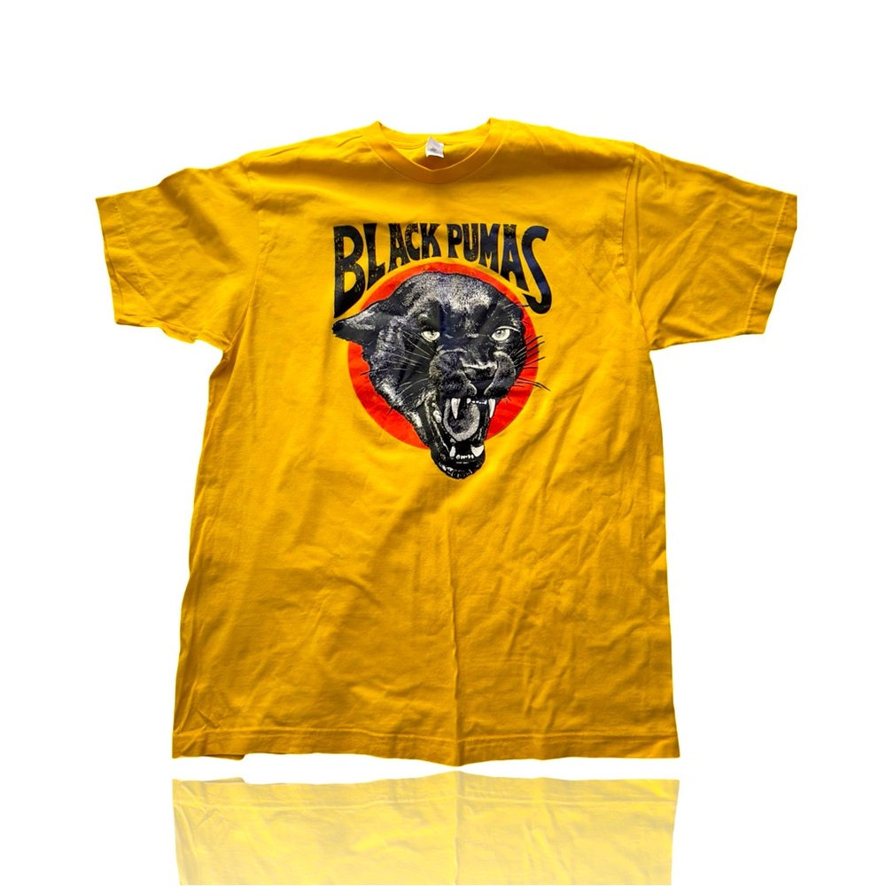 Black Pumas: Official Band Tee: Gold & Black: Adult Large: Austin-Texas: